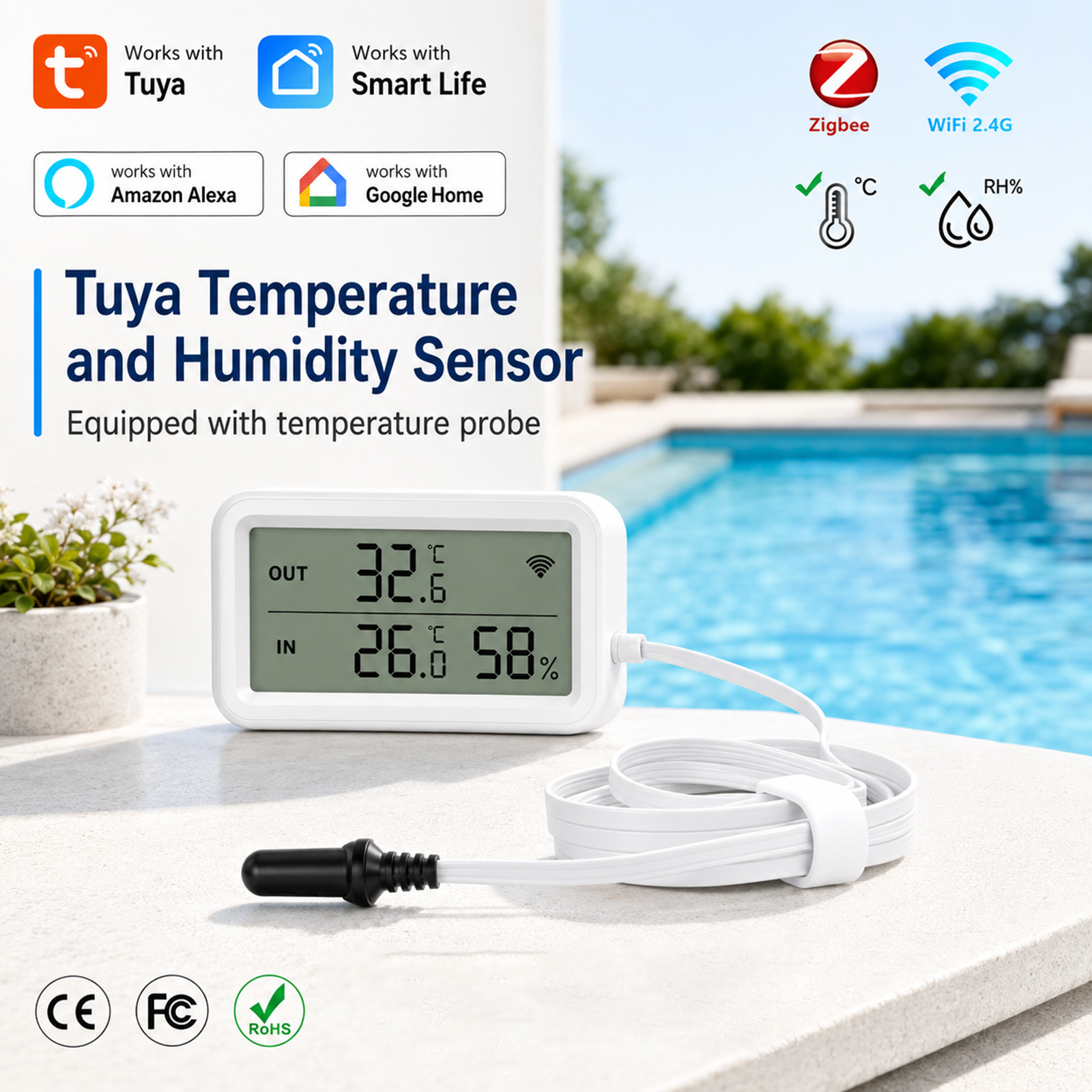 Temperature Humidity Sensor - مستشعر درجة الحرارة والرطوبة الخارجي مع