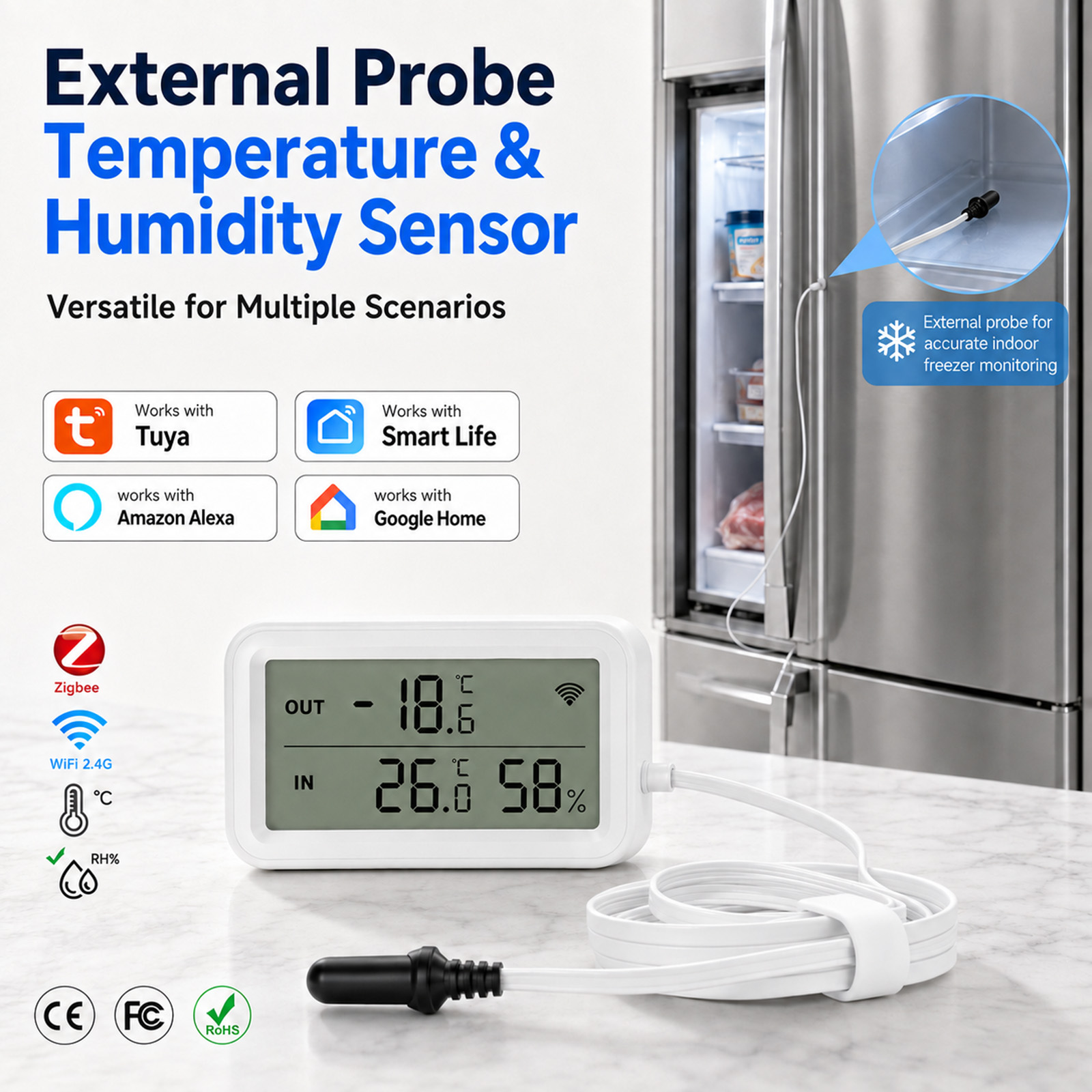 مقياس حرارة ورطوبة خارجي مقاوم - مراجعة Temperature Humidity Sensor وسعره